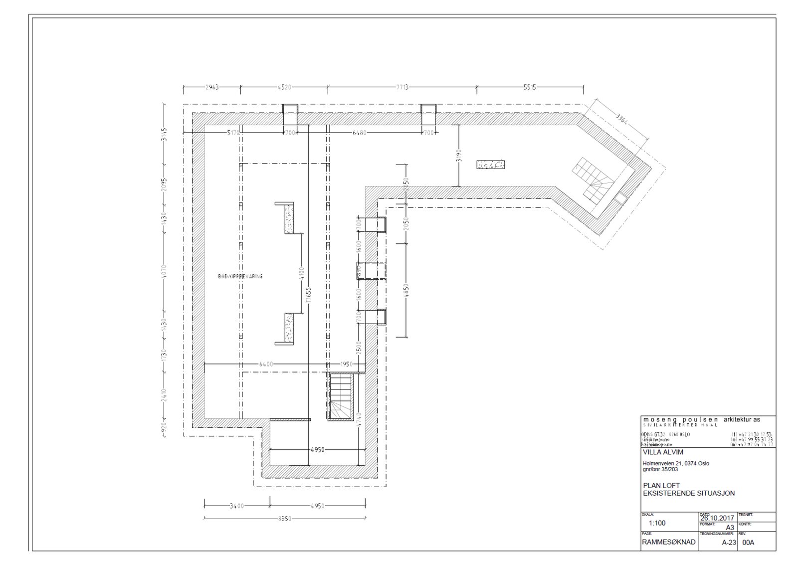 Plantegning loft. Galleribilde