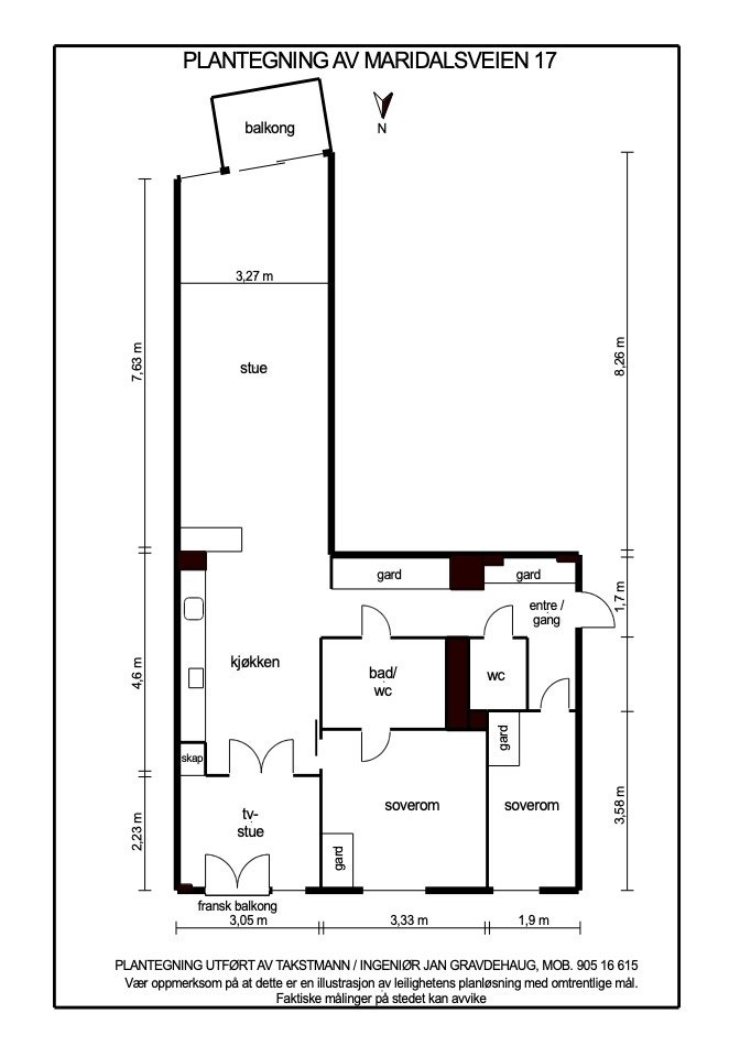 Leiligheten er gjennomgående og har en praktisk planløsning. Galleribilde
