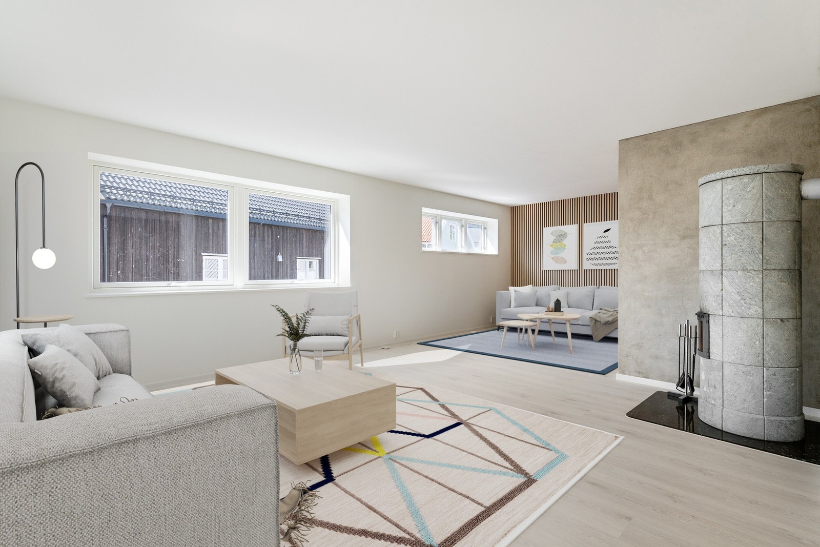 Tiltalende stue. Det er også byttet en god del vinduer i 2024. Galleribilde