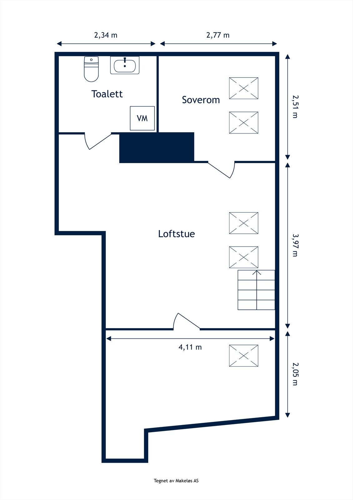 Plantegning loft Galleribilde