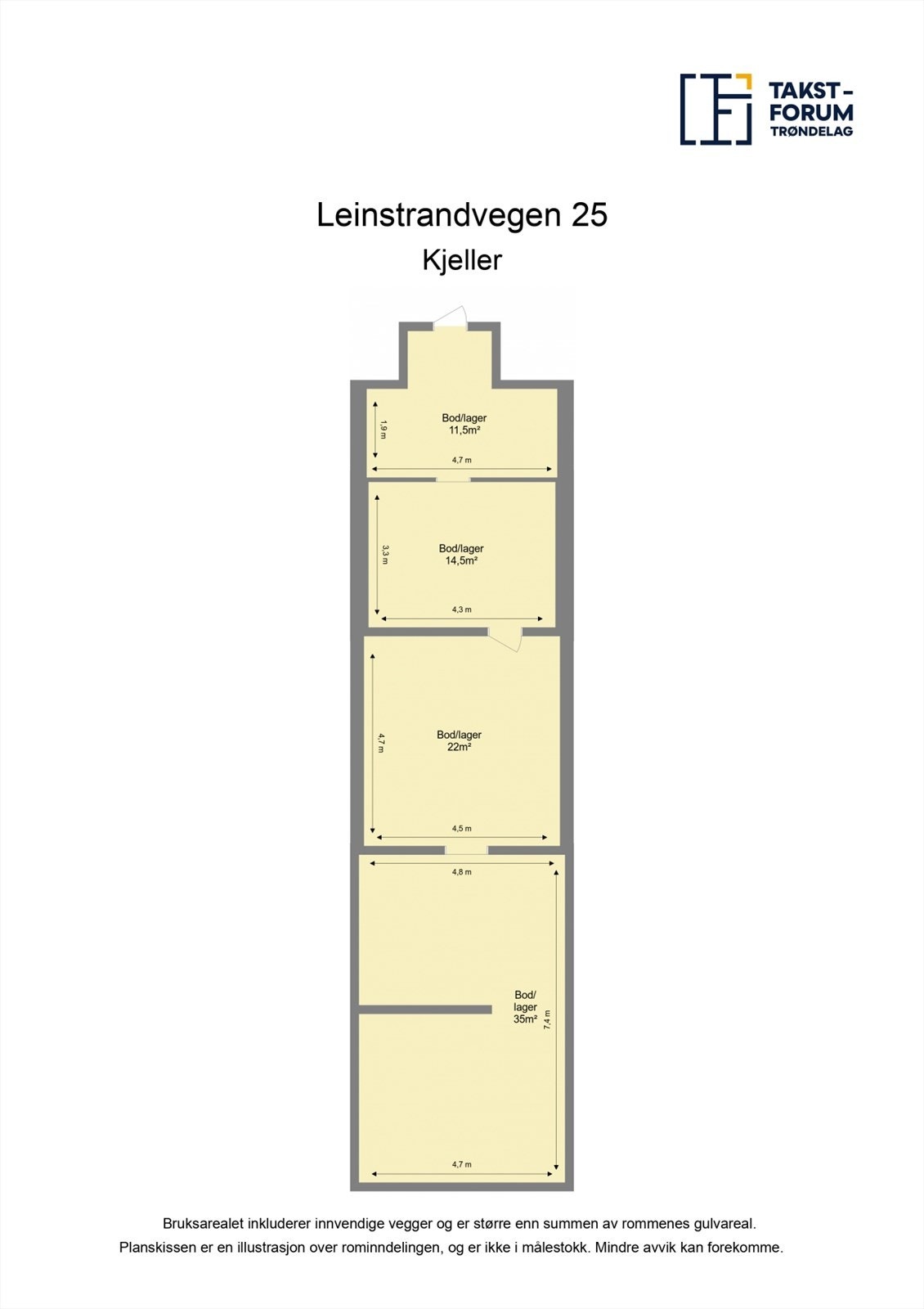 Planskisse kjeller. Galleribilde