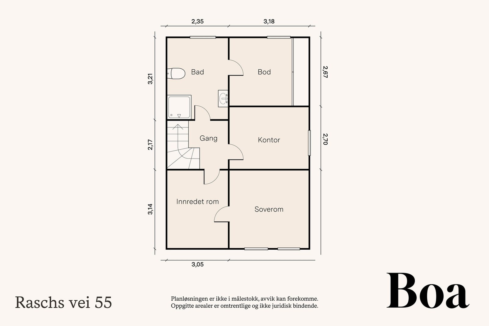 Underetasje: Trappegang, bad/vaskerom, bod, hjemmekontor, innredet rom og soverom. Galleribilde