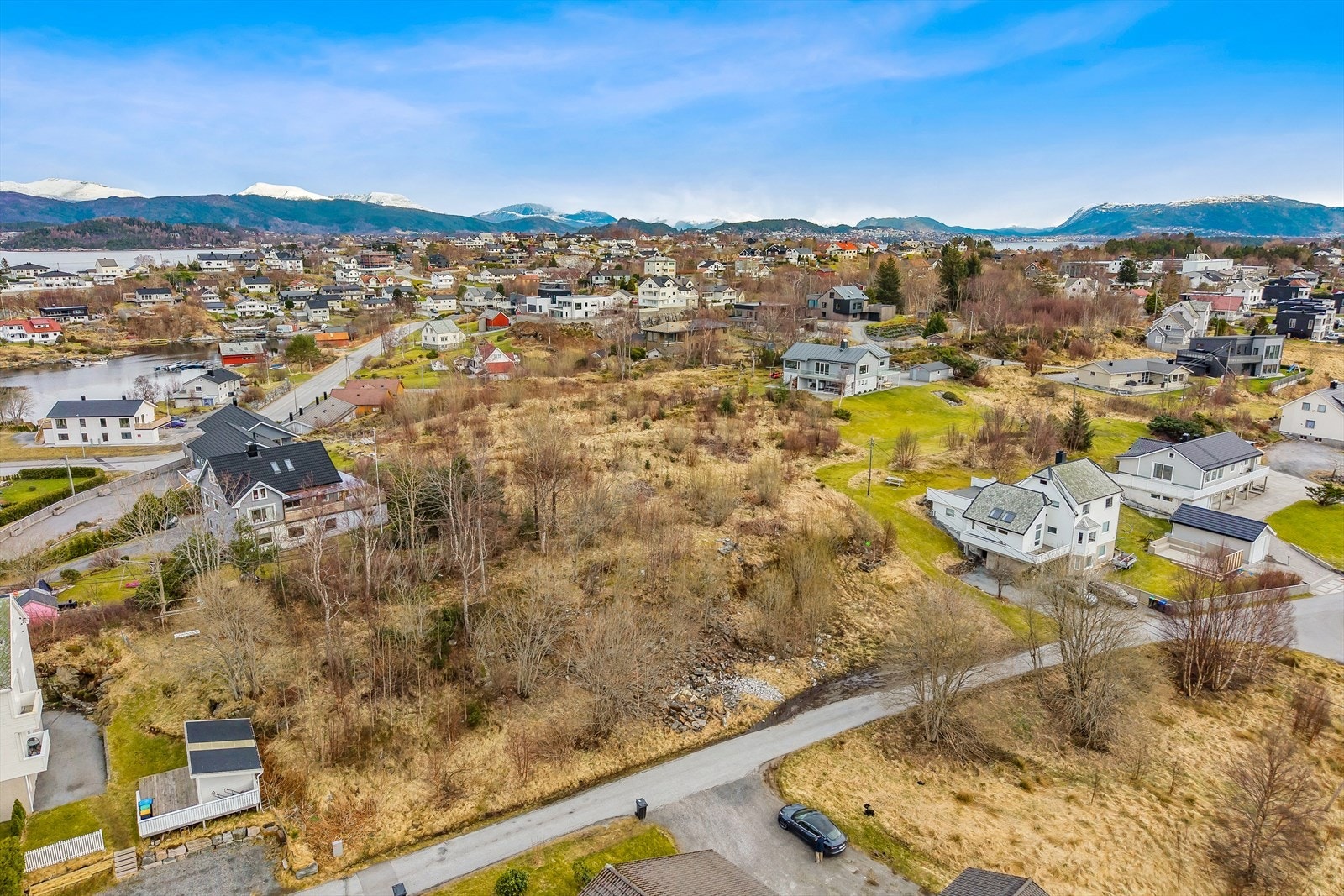Perspektiv over området tatt med drone Galleribilde