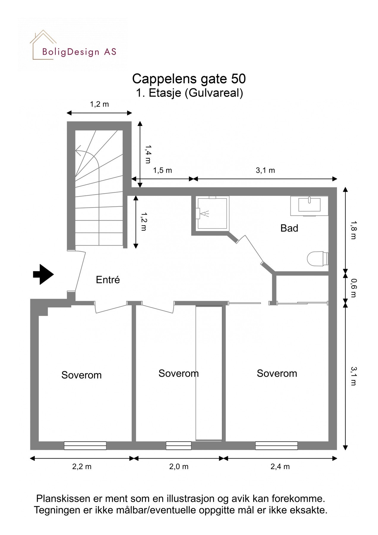 Plantegning 2. etasje Galleribilde