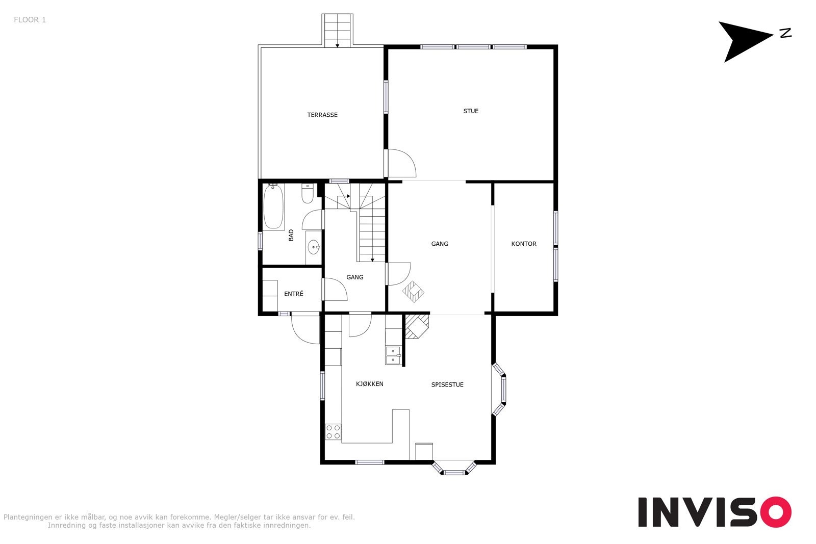Planløsning 1. etasje Galleribilde