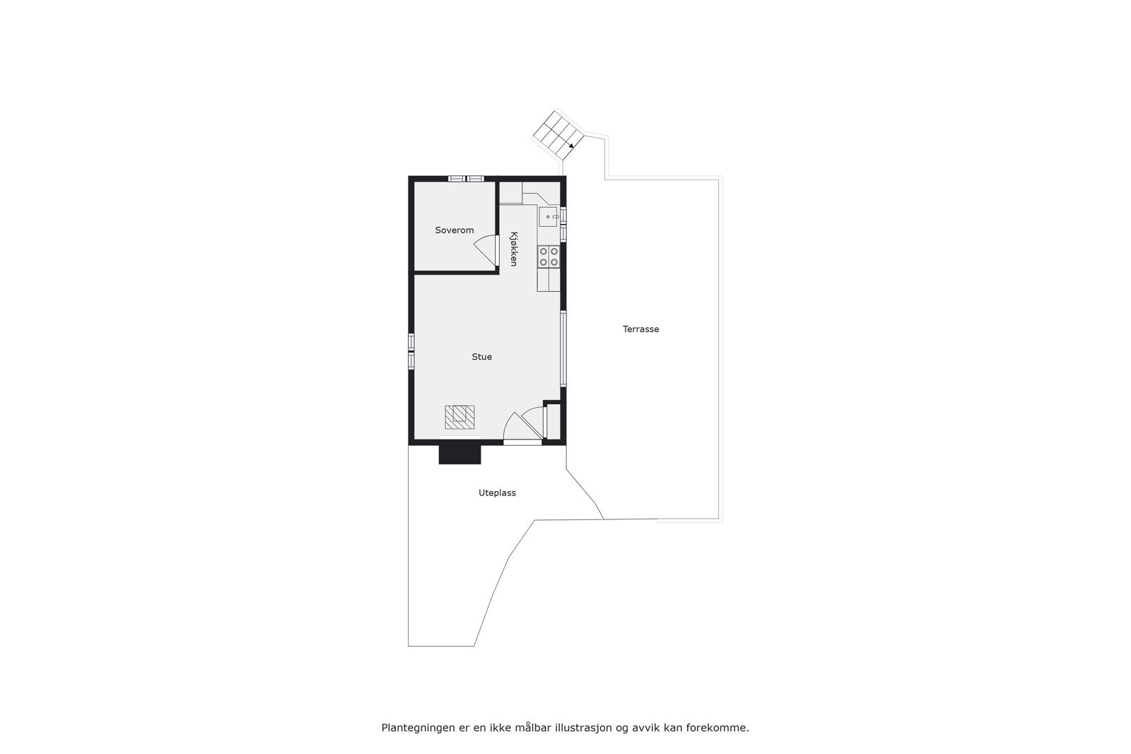 Plantegning av hytta - hovedetasje Galleribilde