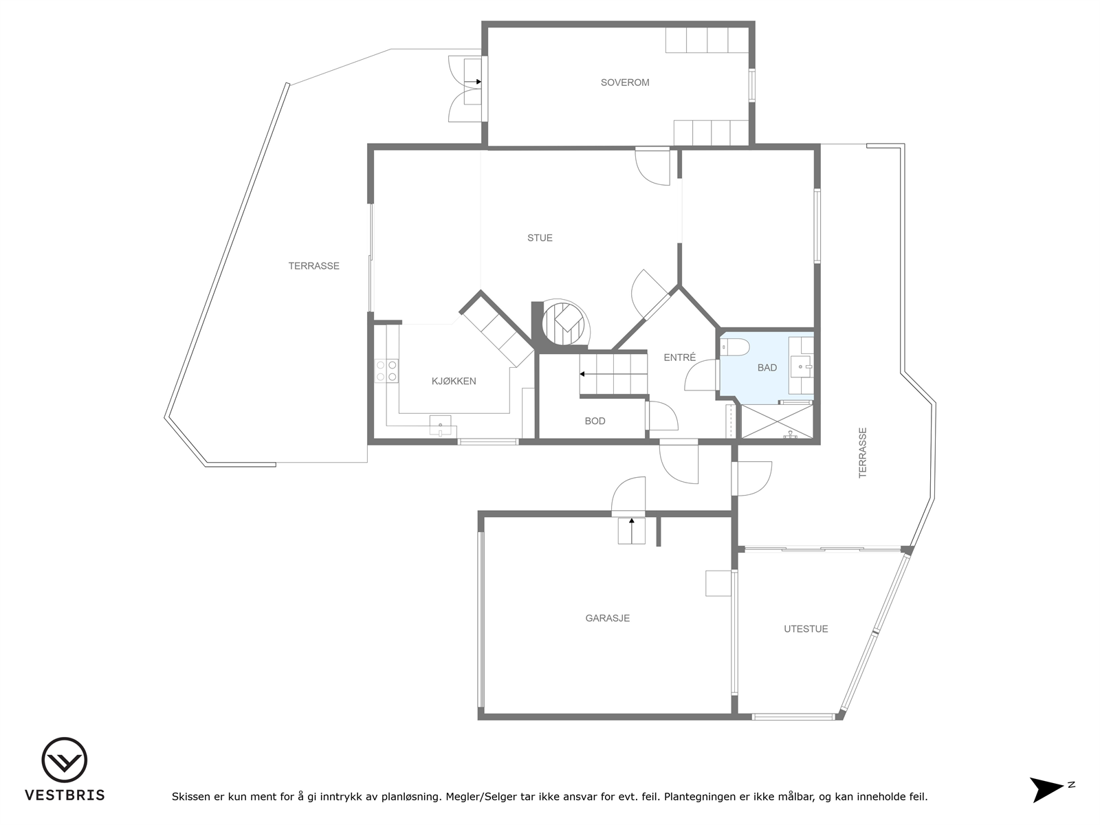 Plantegning 1.etasje Galleribilde