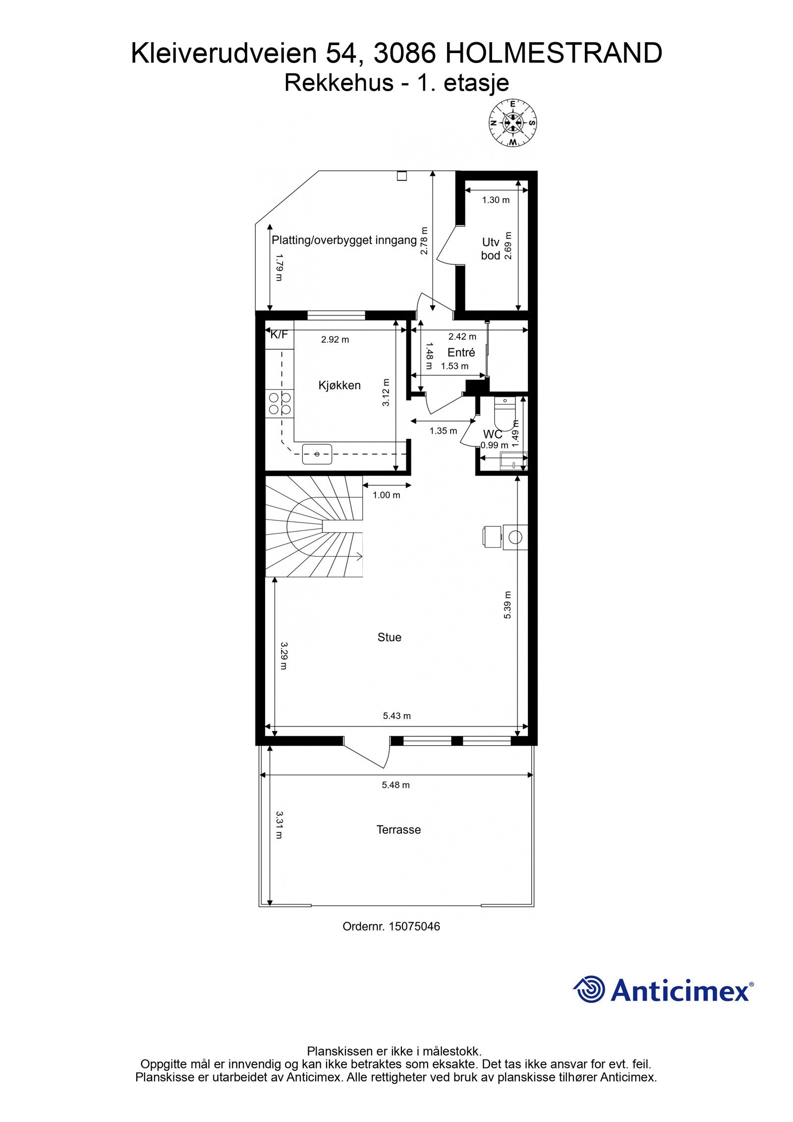 Plantegning 1. etasje Galleribilde