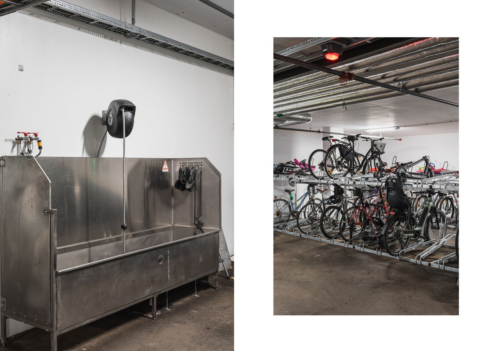 Det legges til rette for miljøvennlig transport og sameiet har en rekke parkeringsmuligheter for sykkel. I U1 er det også etablert sykkelvask. Galleribilde