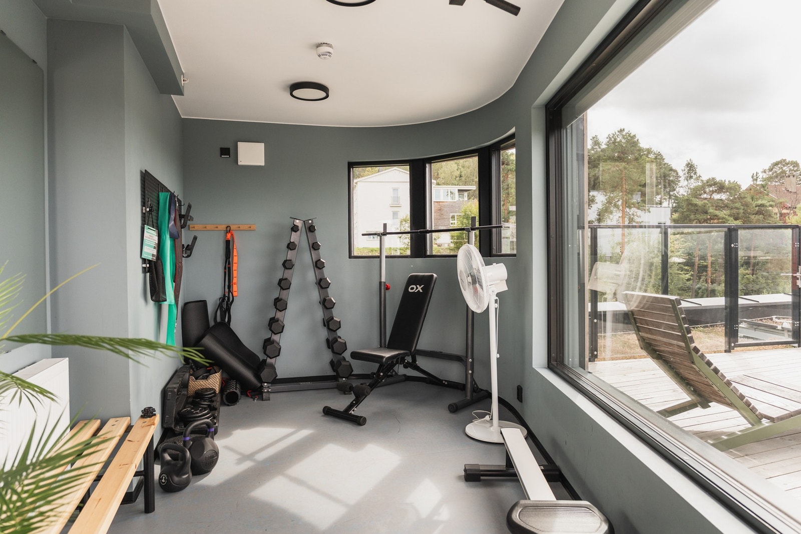 En annen takterrasse tilbyr treningsfasiliteter. Galleribilde