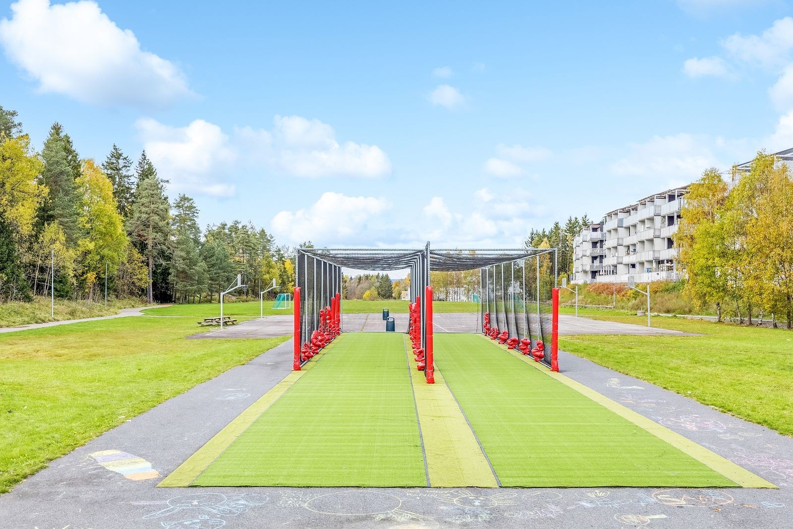 Cricket training nets på idrettsanlegget. Galleribilde