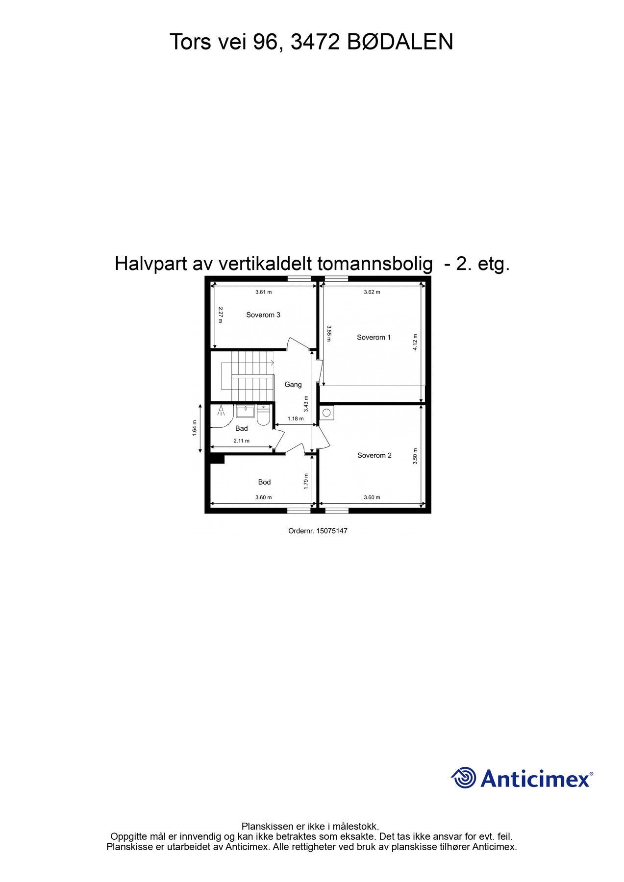 Vi begynner med plantegningen her også. Galleribilde