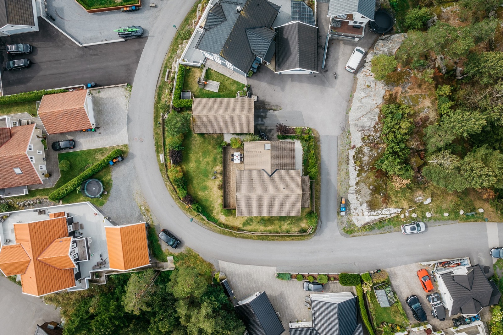 Eiendommen sett ovenfra. Galleribilde