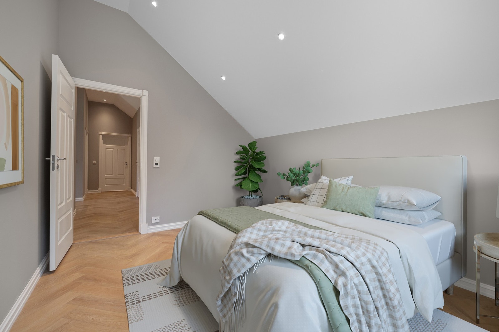 Det er installert downlights i himlingen på alle soverommene. Galleribilde