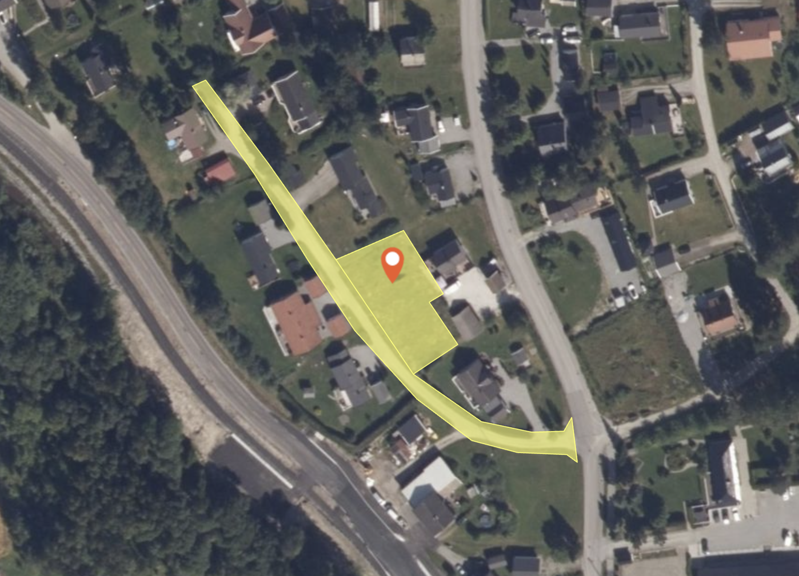 Bildet viser ca tomteareal Galleribilde