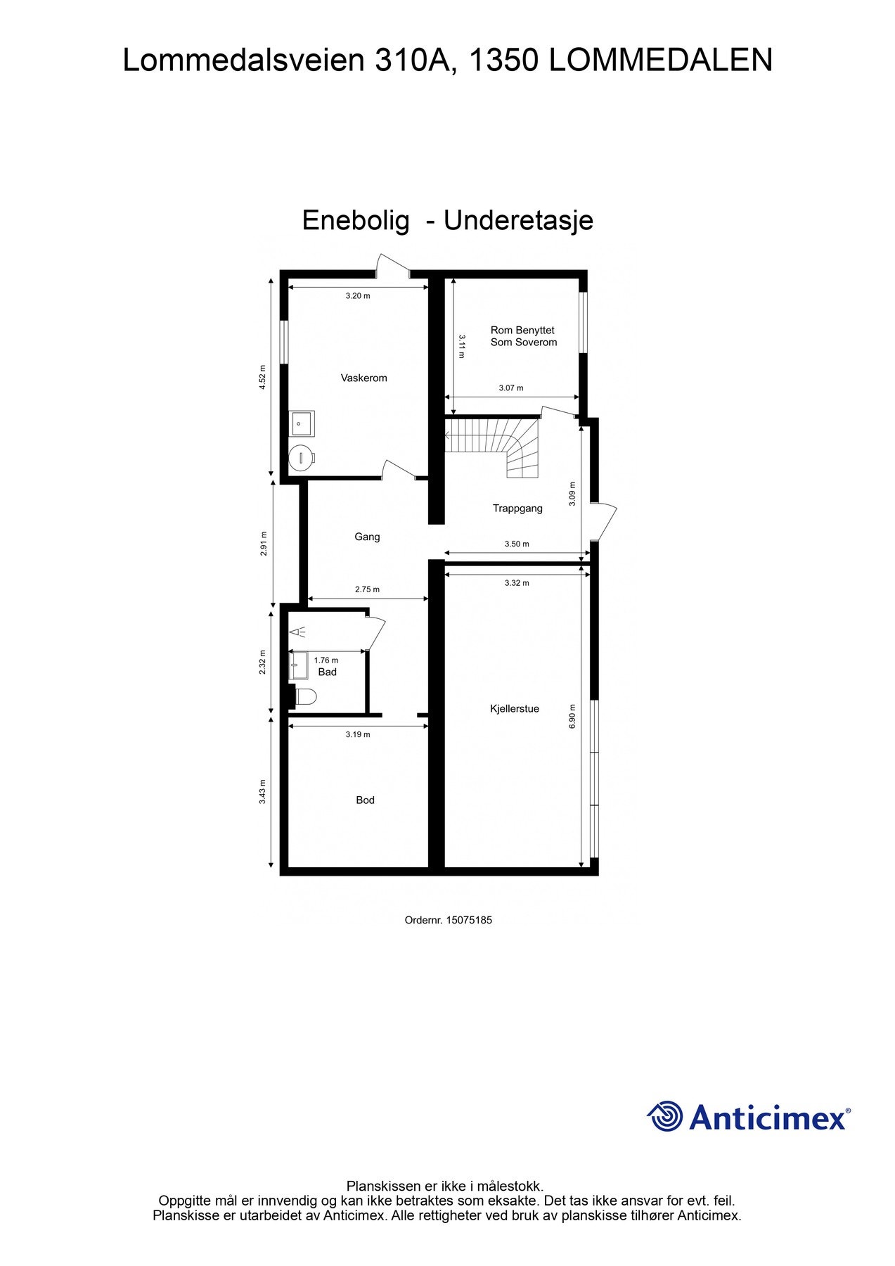 Plantegning - Underetasje Galleribilde