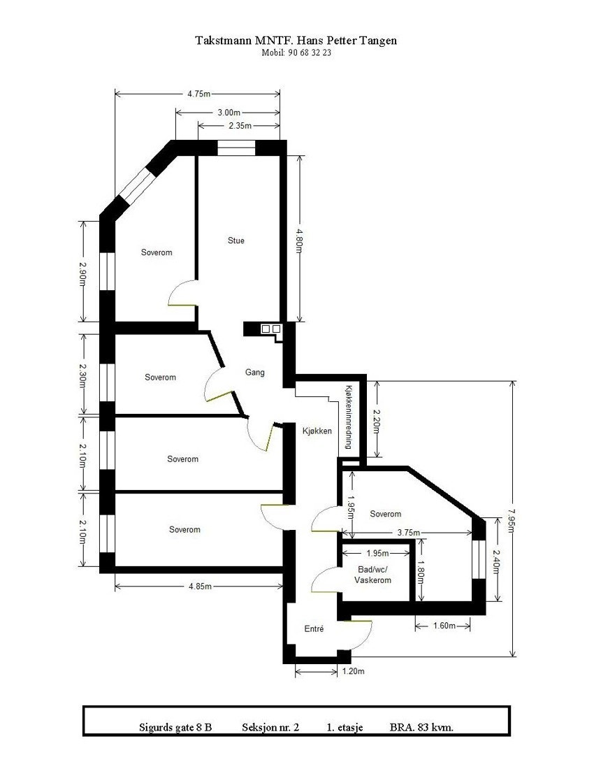 Sigurds gate 8B - Plantegning Galleribilde