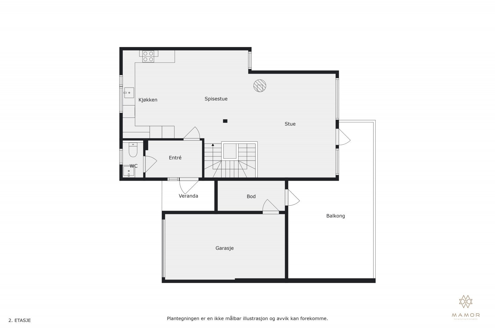 Plantegning 1. etasje Galleribilde
