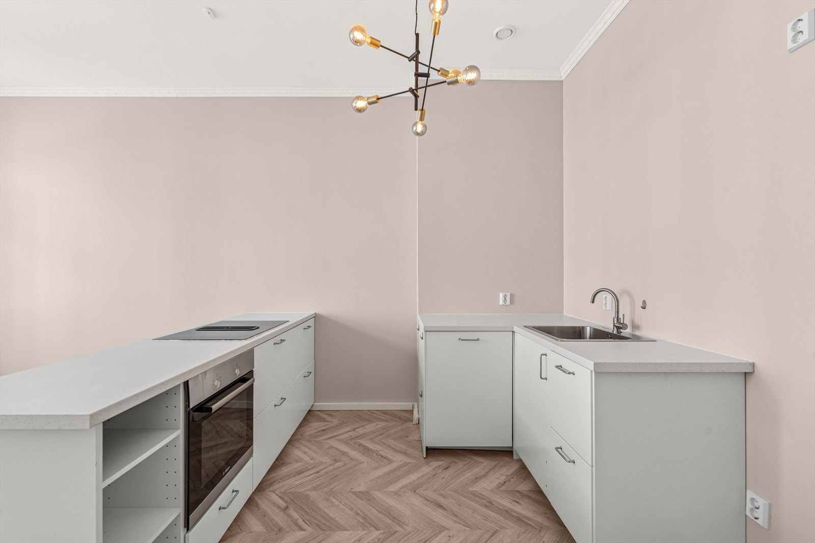 Integrert oppvaskmaskin, stekeovn samt platetopp med integrert avtrekk Galleribilde