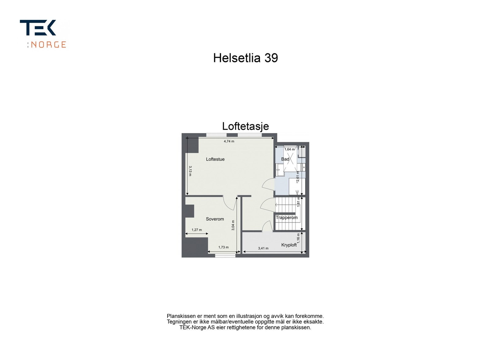 Plantegning - Loft etasje Galleribilde