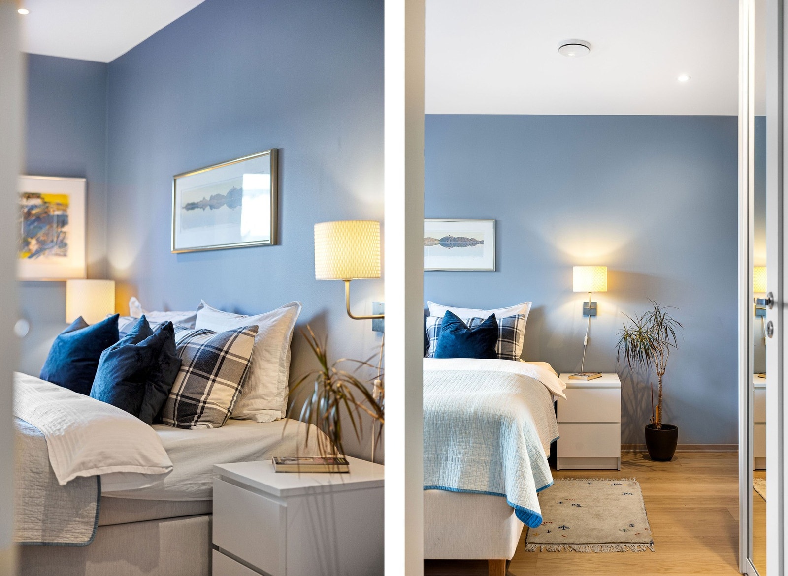 Hovedsoverommet har god lagringsplass i skyvedørsgarderoben. Galleribilde