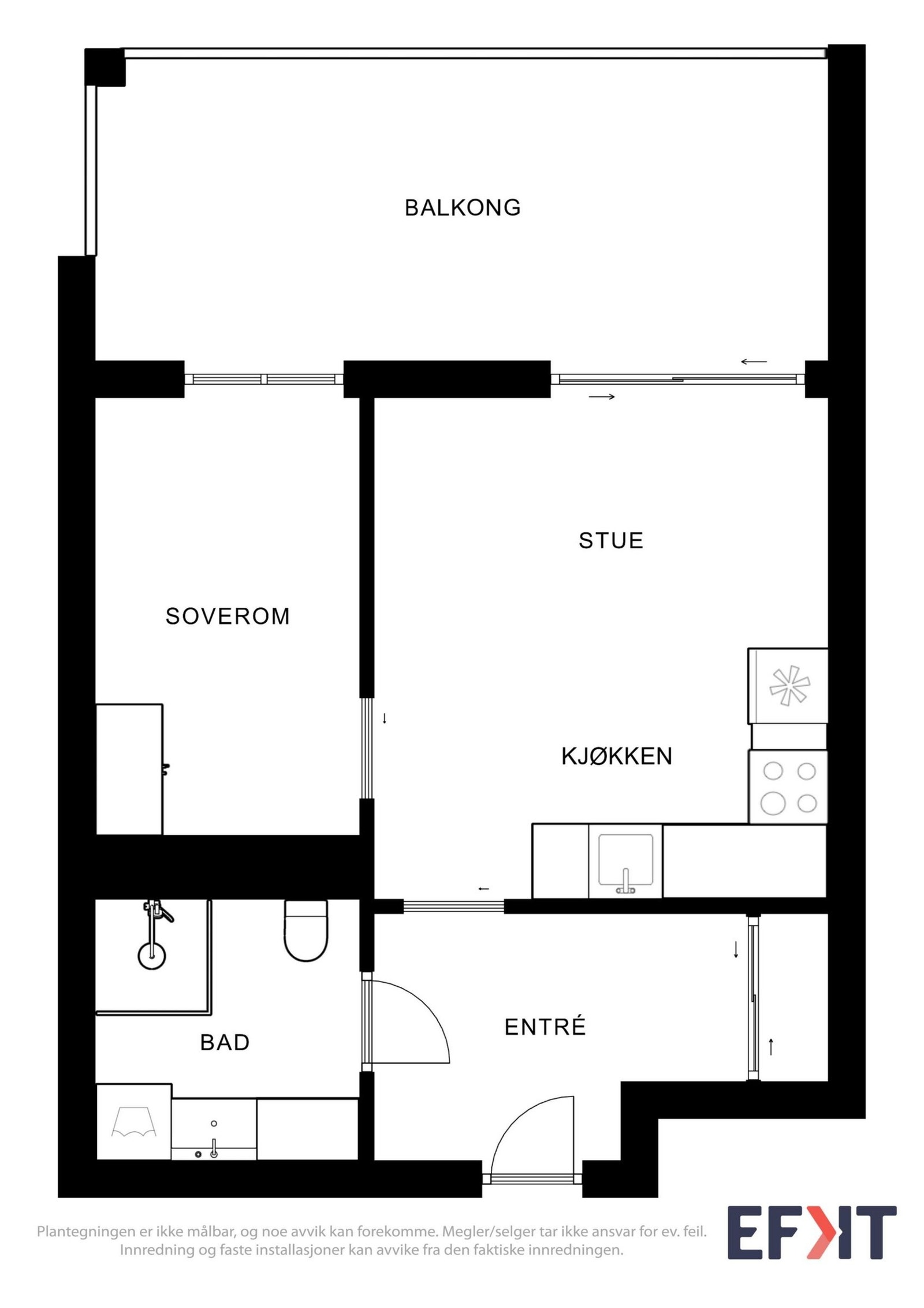 Plantegning over leiligheten. Galleribilde