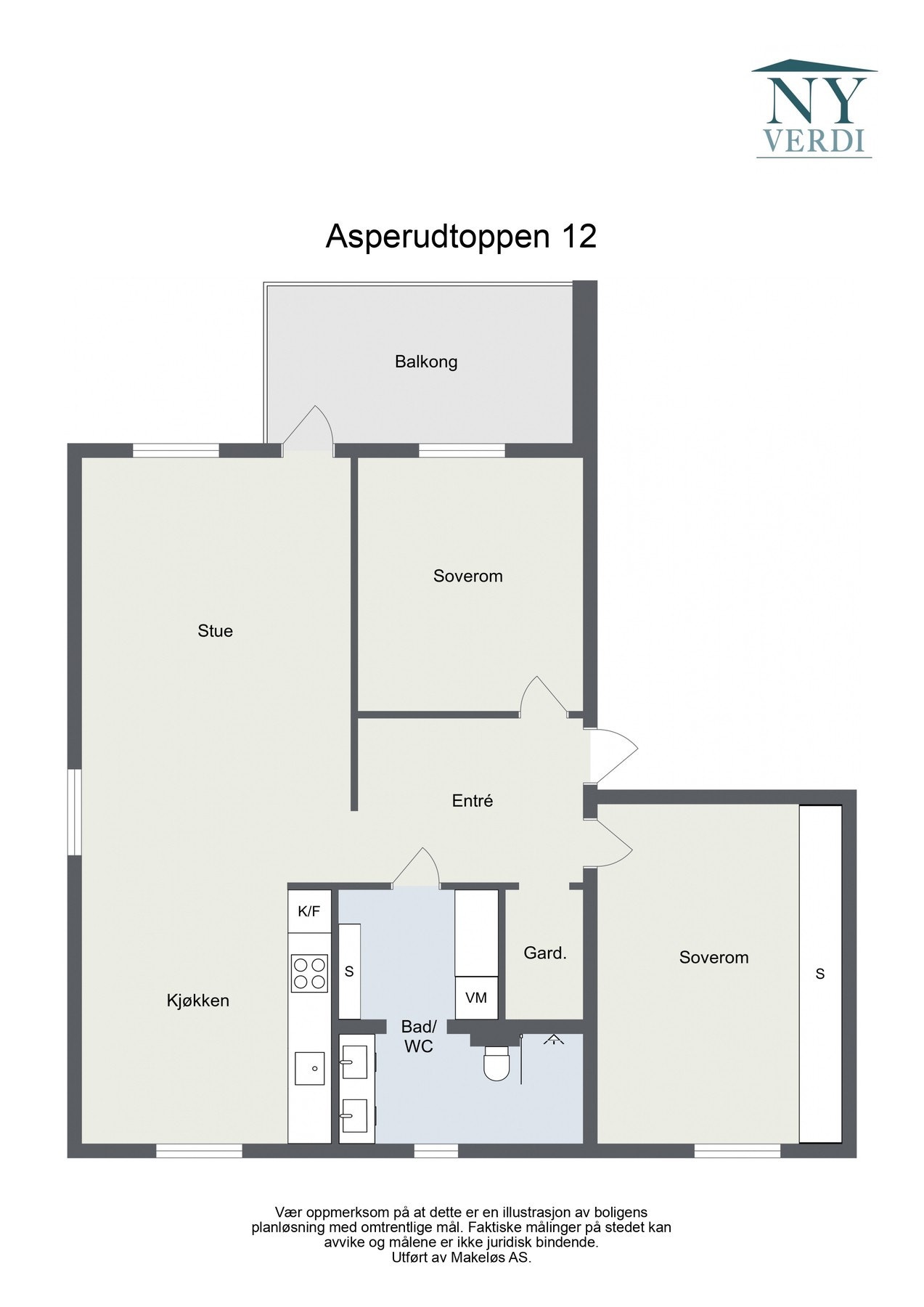 Plantegning - Asperudtoppen 12 Galleribilde
