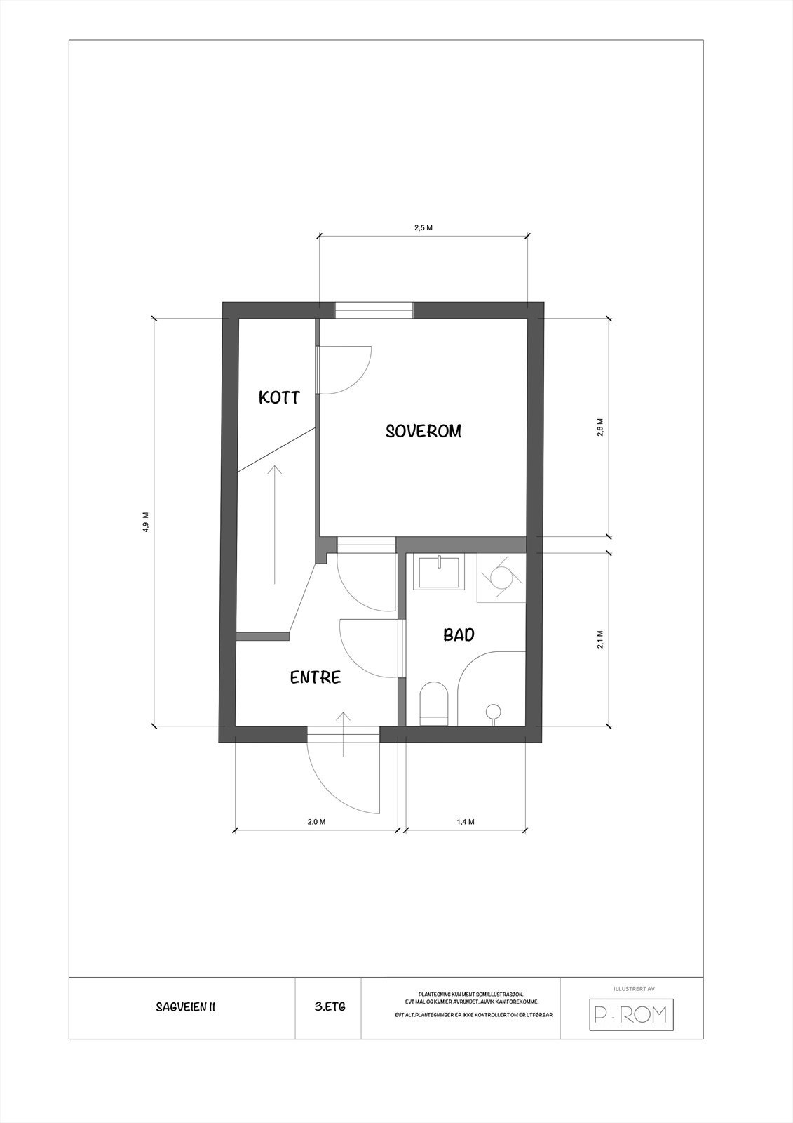Plantegning 3. etasje. Galleribilde
