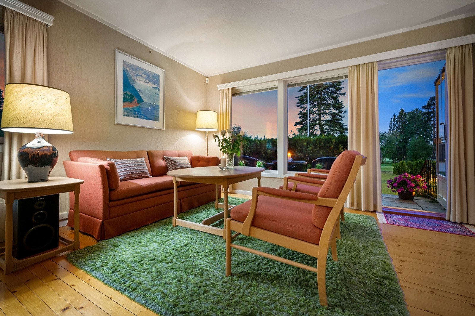 Kveldsstemning stue Galleribilde