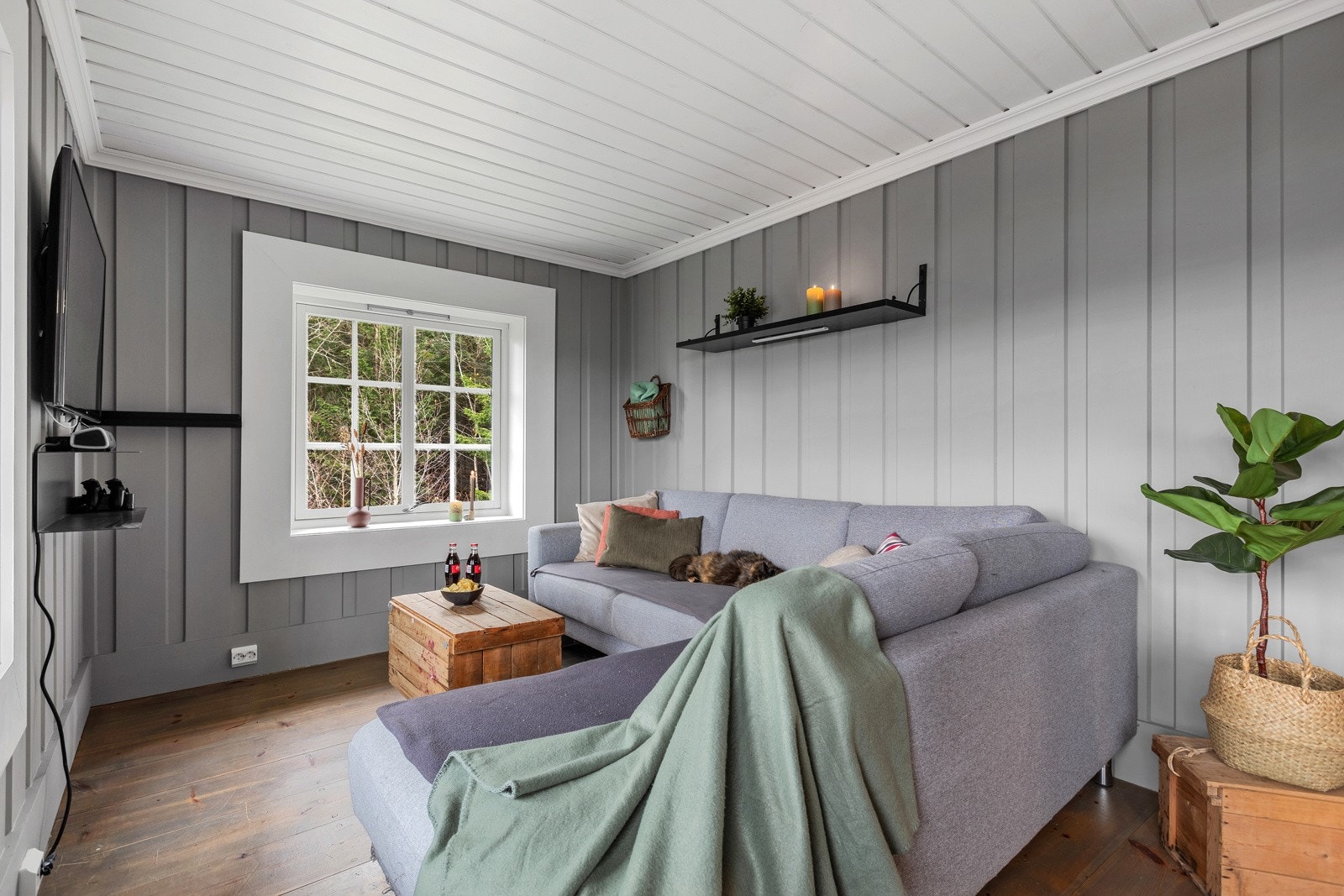 Her er det god plass til sofagruppe og andre møbler Galleribilde