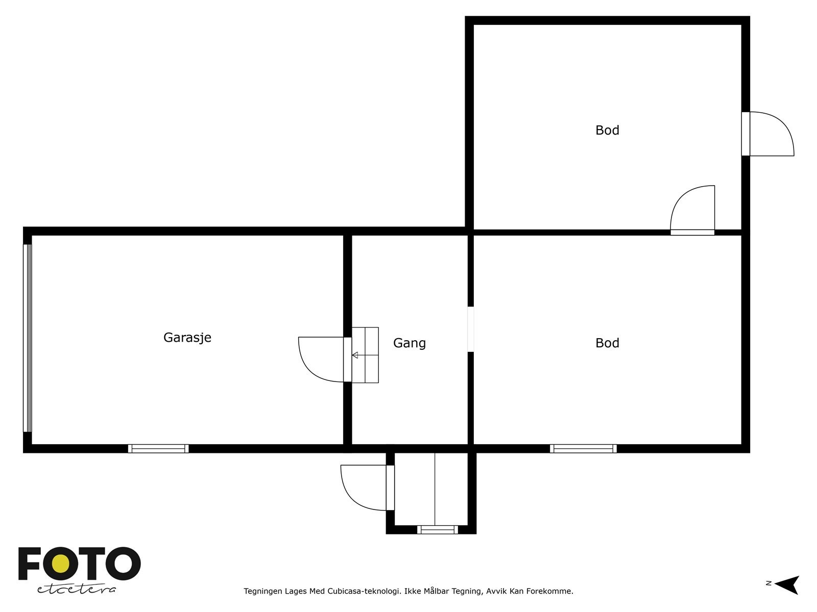 Låve: garasje og boder. Vestre side Galleribilde