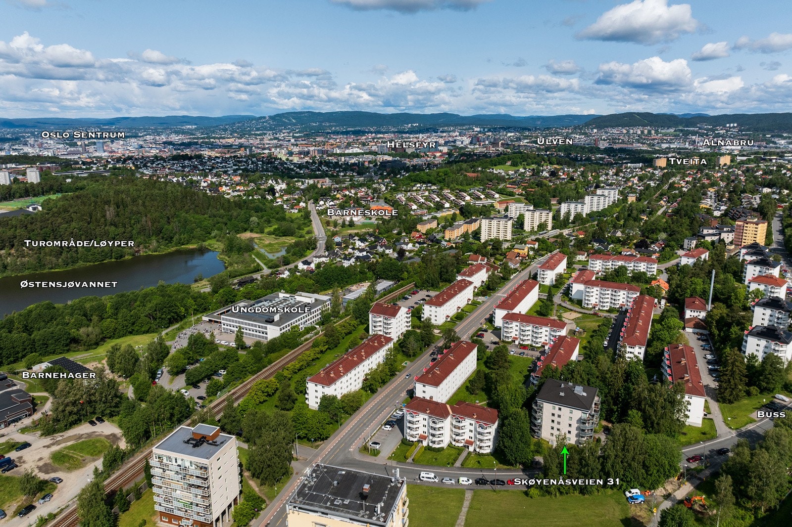 Det finnes flere barnehager og skoler i umiddelbar nærhet, samt lekeplasser, idrettsanlegg og et aktivt lokalmiljø med blant annet Oppsal IF. Dette gjør området særlig attraktivt for barnefamilier Galleribilde