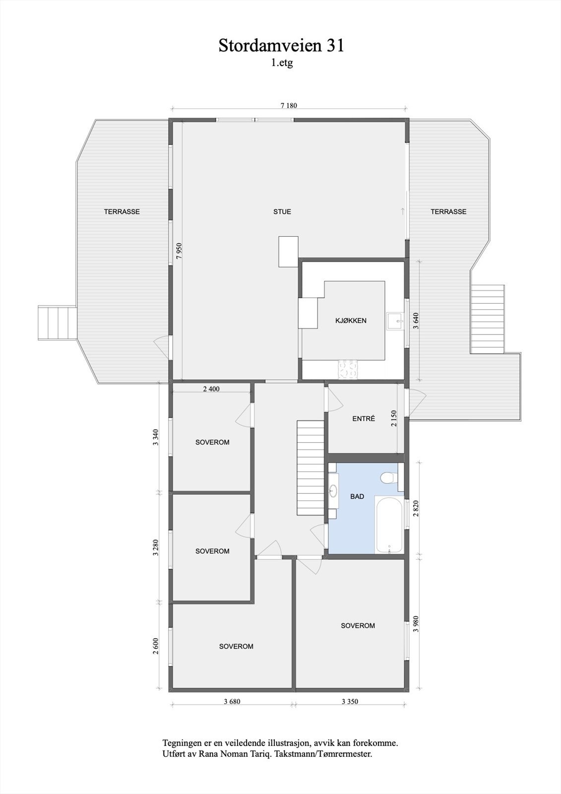 Plantegning 1. etasje Galleribilde