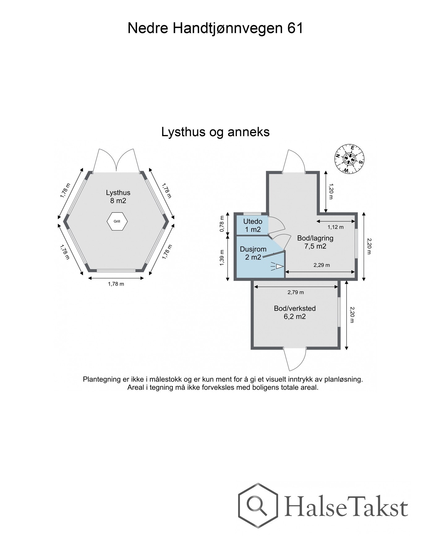 Plantegning grillhus og anneks. Galleribilde
