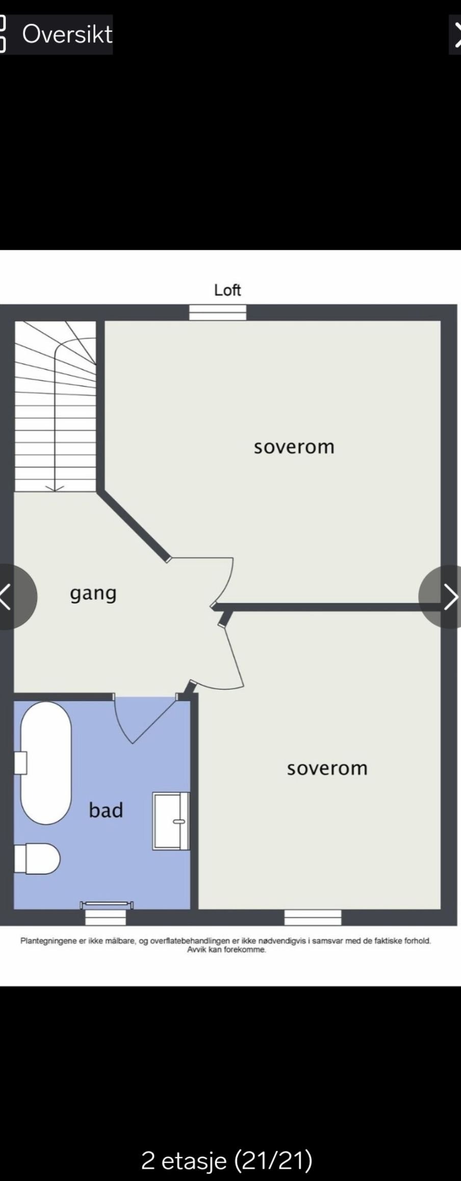 Plantegning loft. Galleribilde