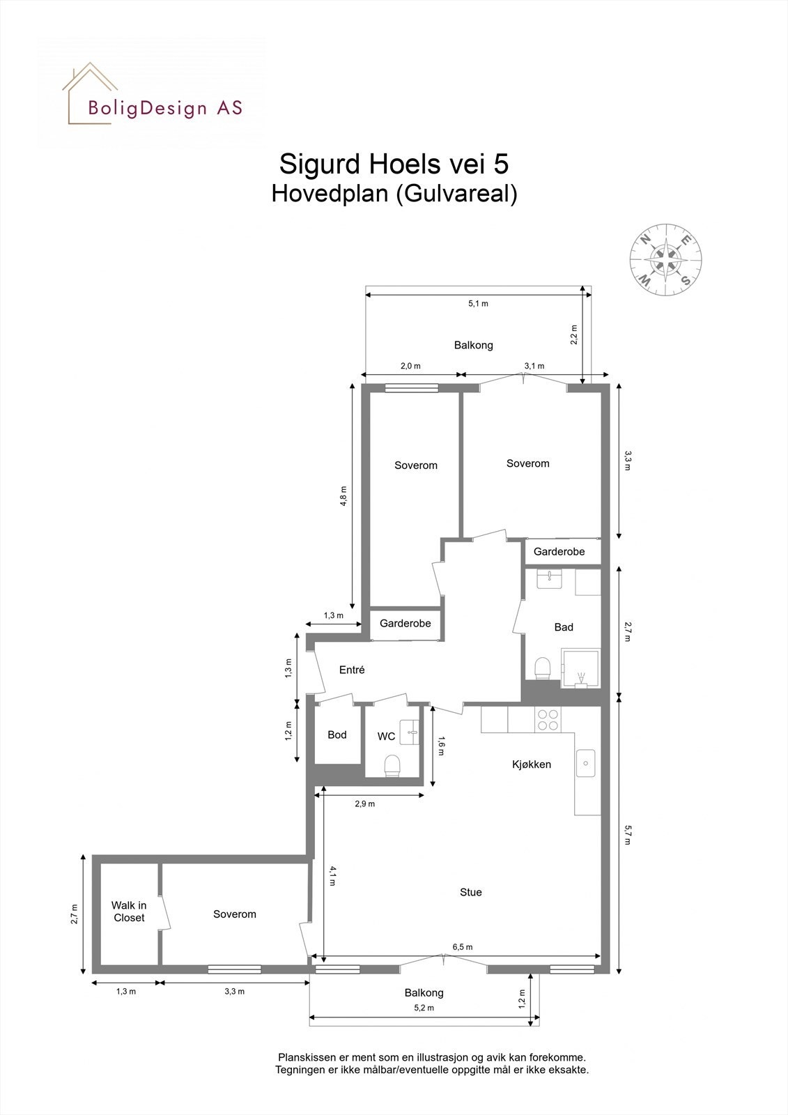 Boligen er gjennomgående og har en romslig planløsning Galleribilde