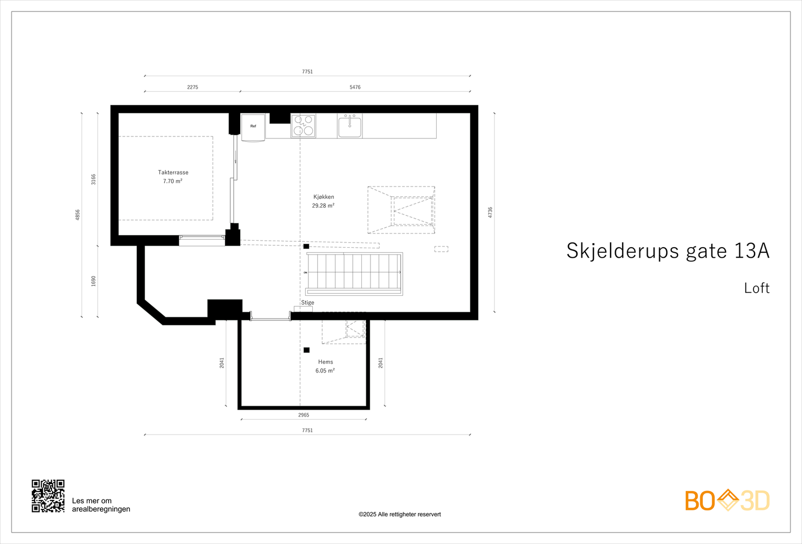 Plantegning loft. Galleribilde