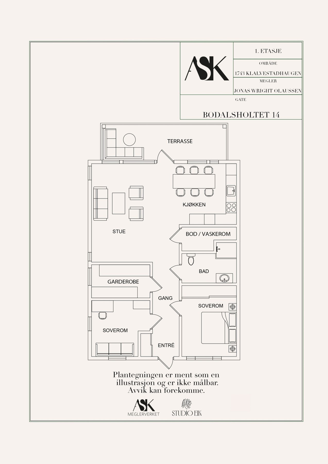 Plantegning 1. etasje Galleribilde