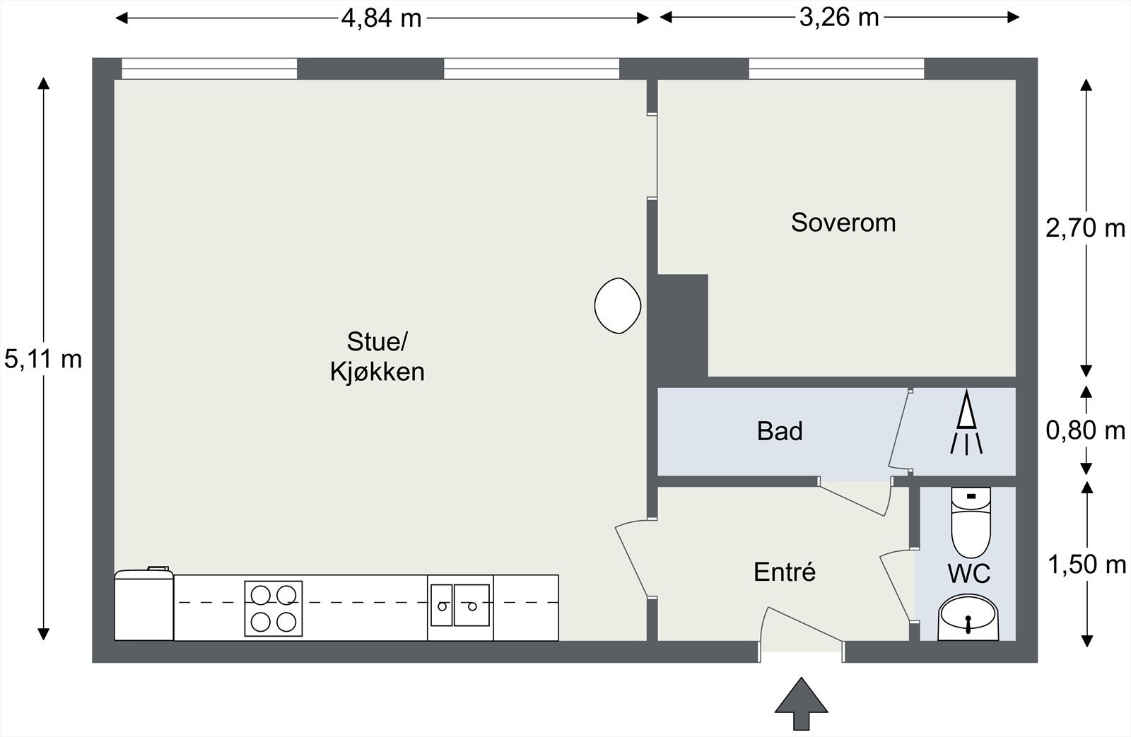 Alternativ plantegning | Boligen har flere muligheter for å tilpasse boligens bruk etter behov! Galleribilde