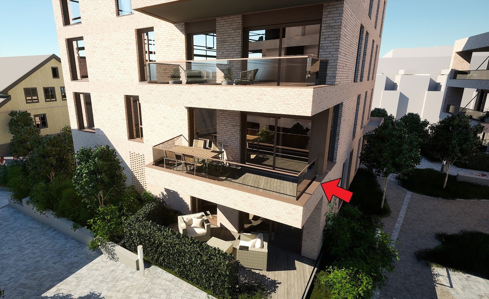 Illustrasjon | Leiligheten ligger på byggets hjørne og har en gjennomgående planløsning. Avvik kan forekomme. Galleribilde