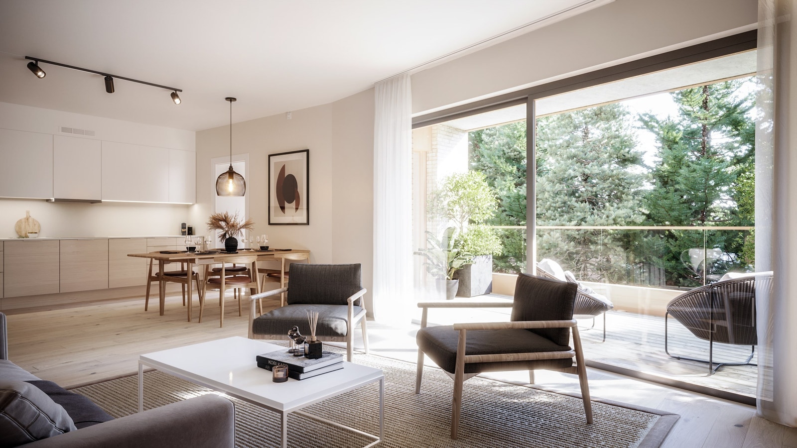 Illustrasjon | Et stort pluss ved Røa X er at nesten alle leilighetene har utvendige hjørner. Dette gjør at leiligheten fylles med naturlig lys i lange perioder gjennom dagen. Avvik kan forekomme. Galleribilde