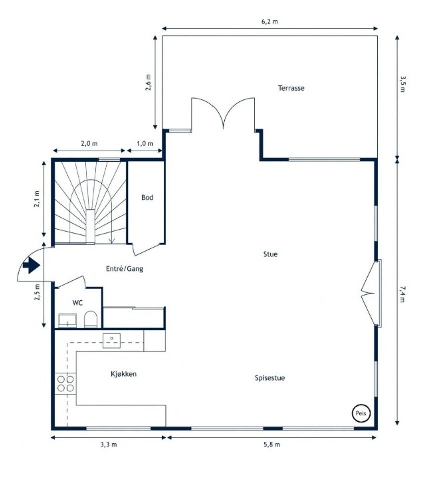 Plantegning 2. etasje Galleribilde