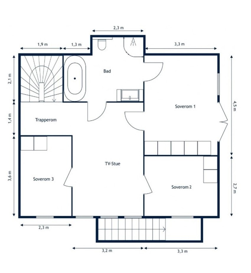 Plantegning 1. etasje Galleribilde