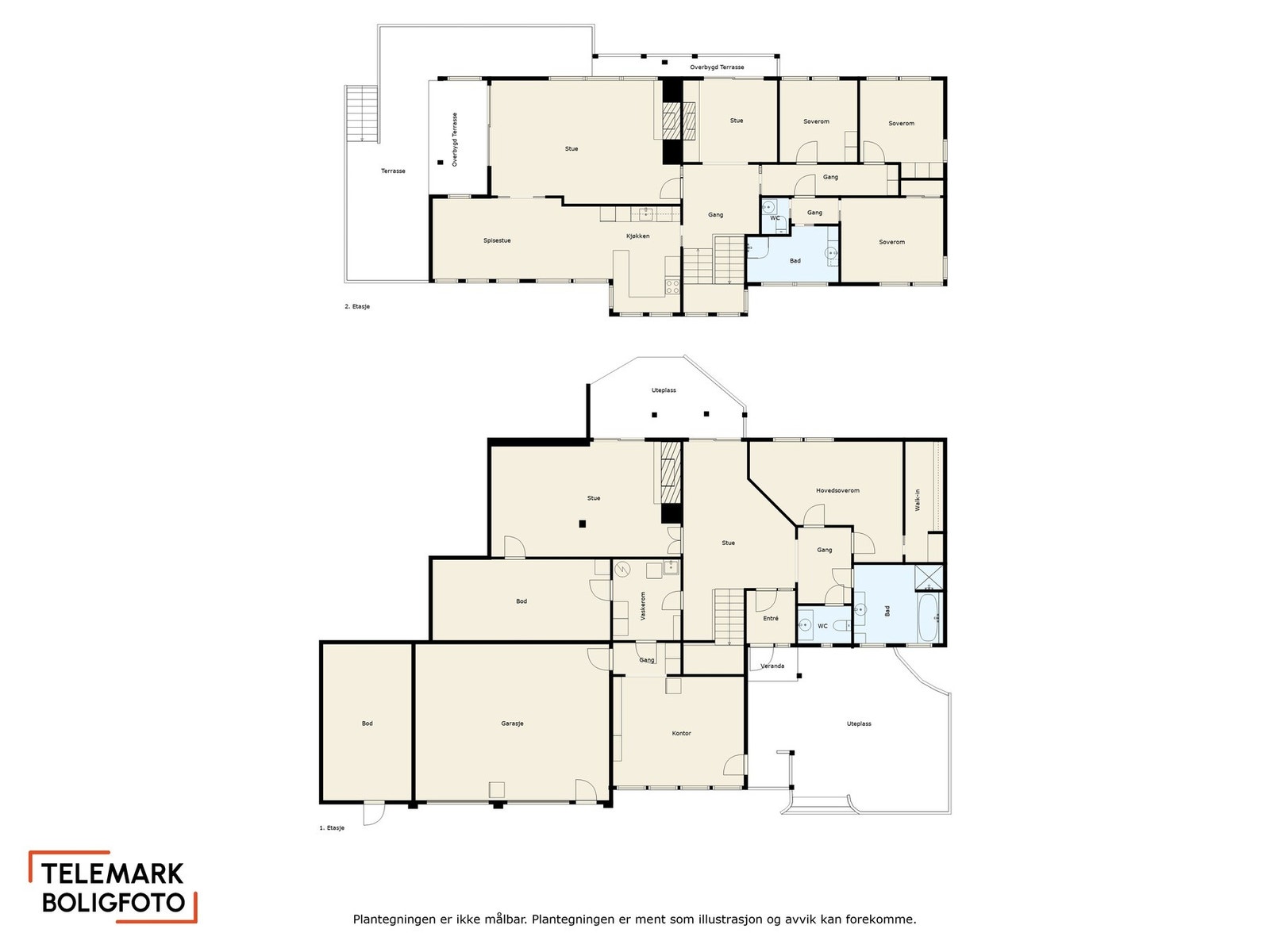 Plantegning for begge plan. Galleribilde