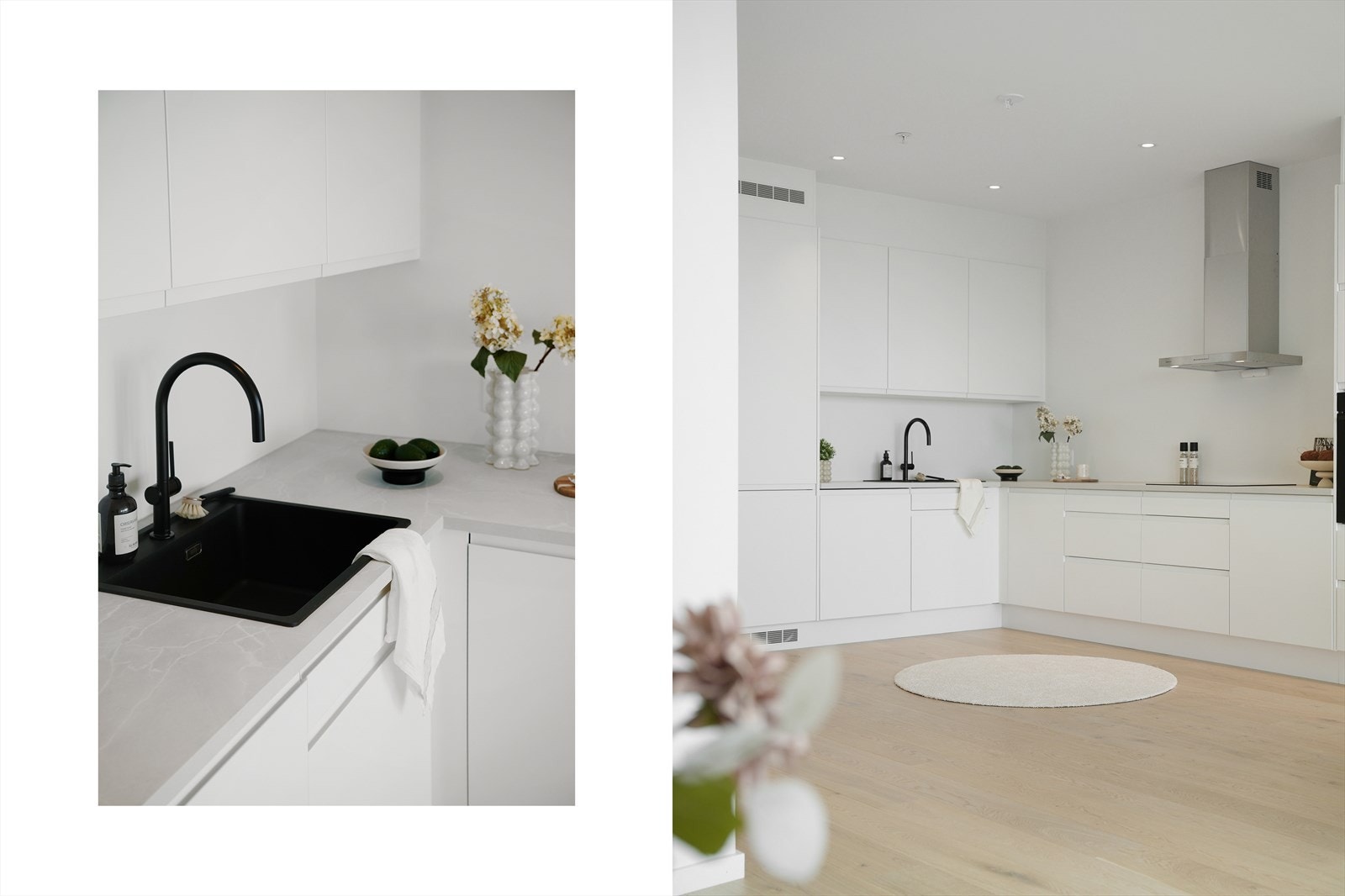 Funksjonelt og tidløst kjøkken med integrerte hvitevarer Galleribilde