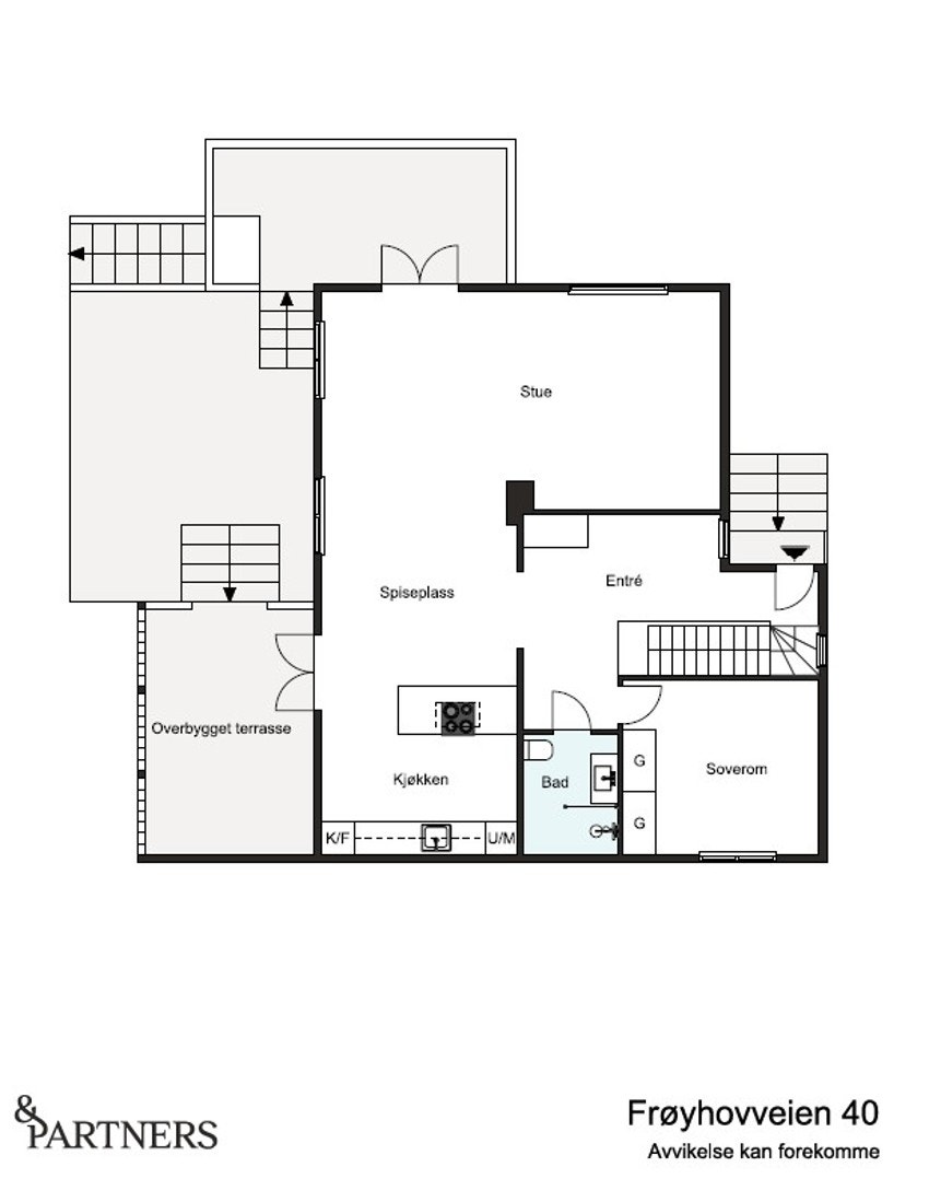 Plantegning 1. etasje bolig. Galleribilde