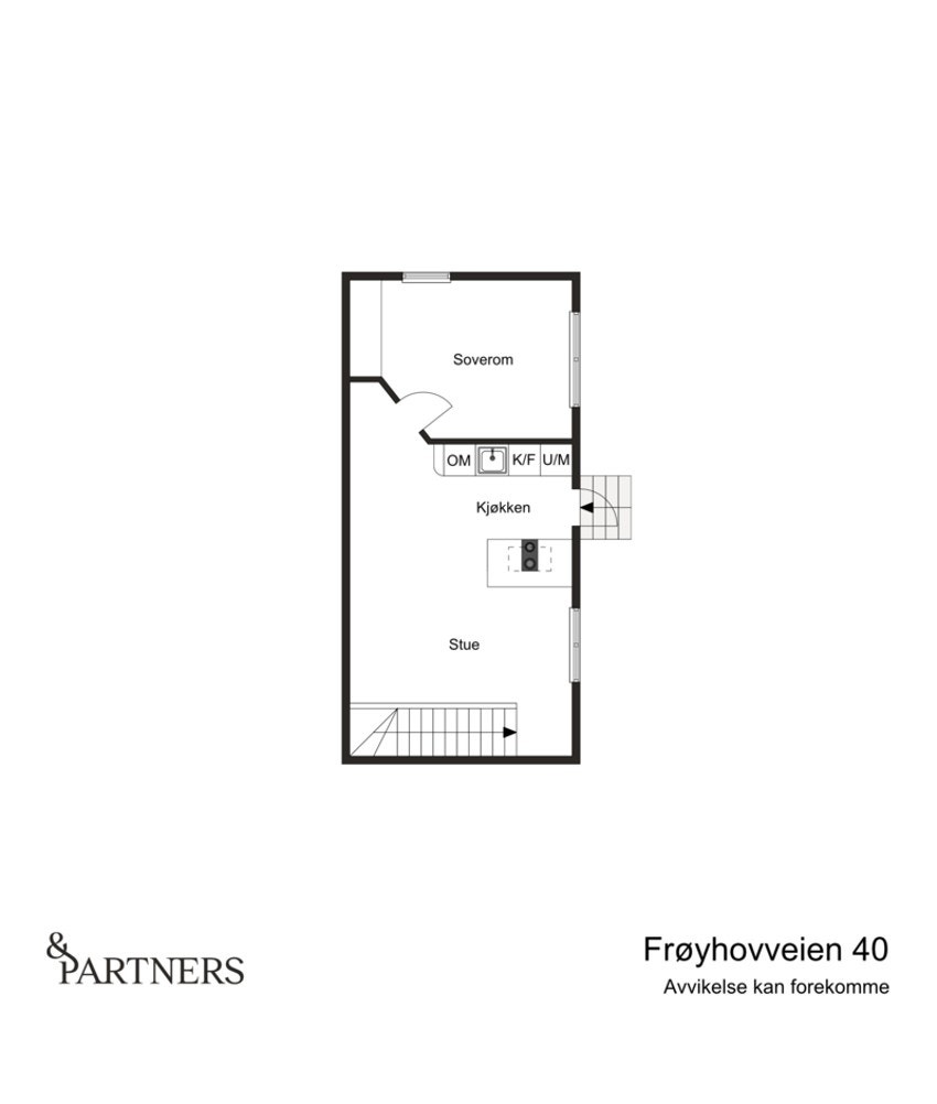 Plantegning 1. etasje hybel Galleribilde