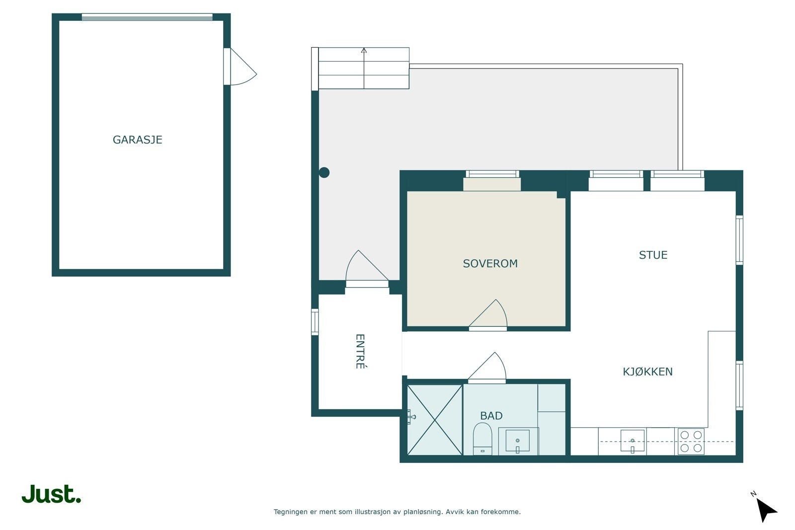 Planskisse 1. plan.