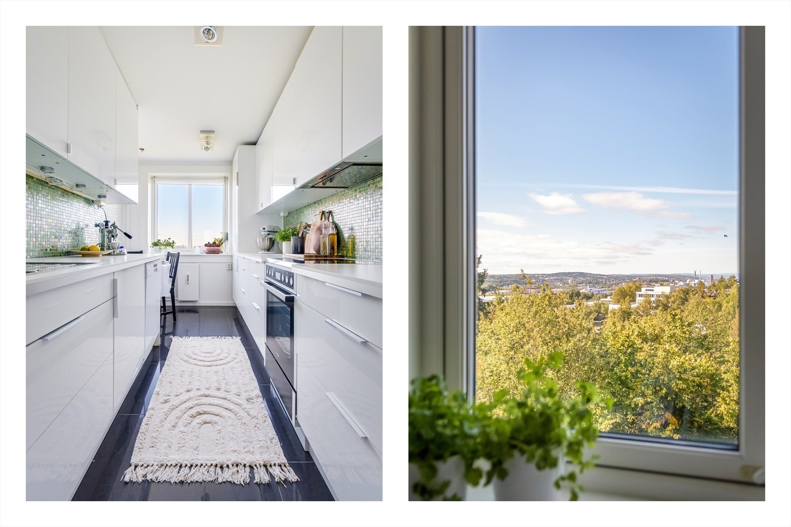 Kjøkkenet vender også mot syd og har nydelige sol -/og utsiktsforhold Galleribilde