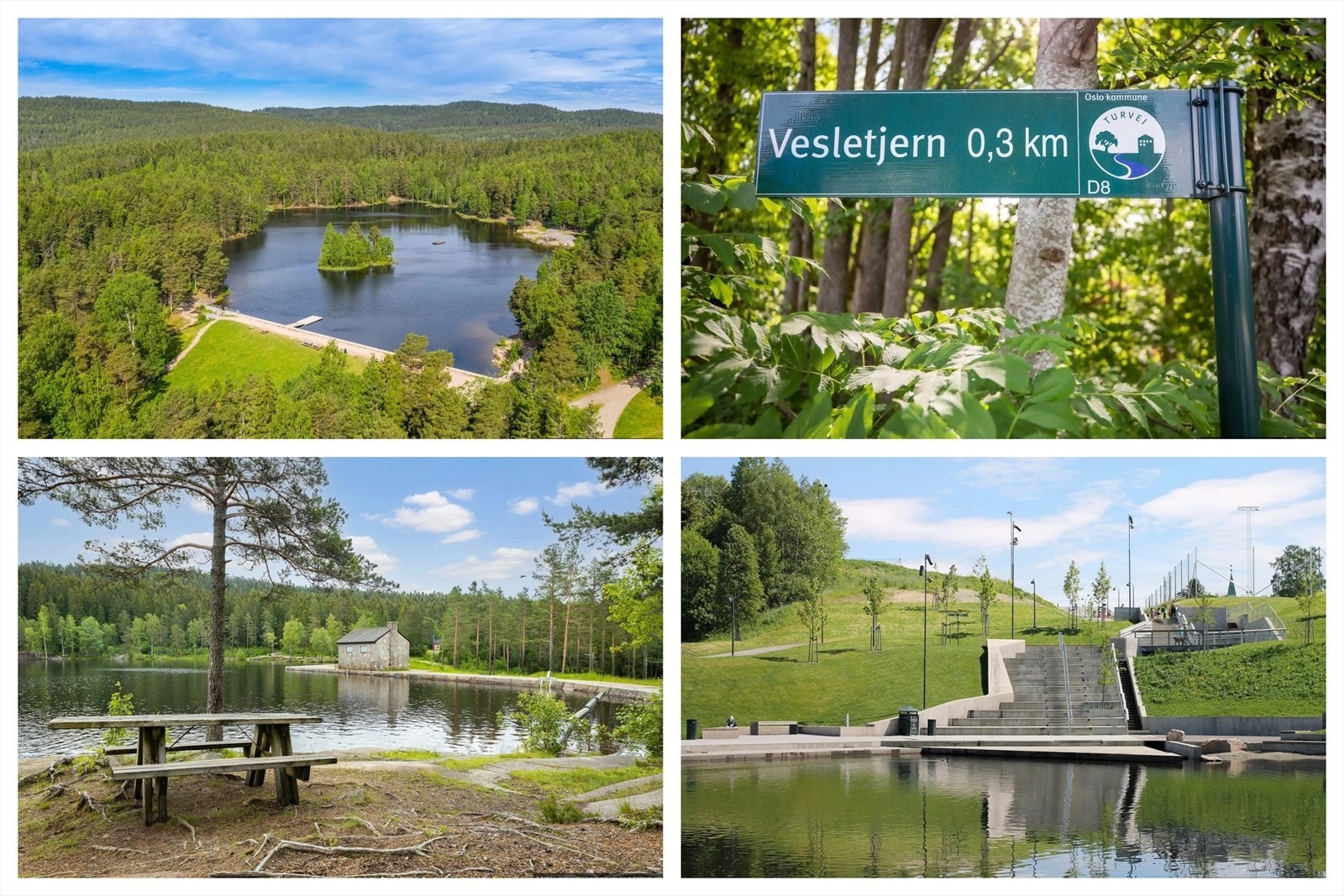 Nydelige tur, trening og bademuligheter innen gangavstand - Vesletjern, Grorudparken og Lillomarka Galleribilde